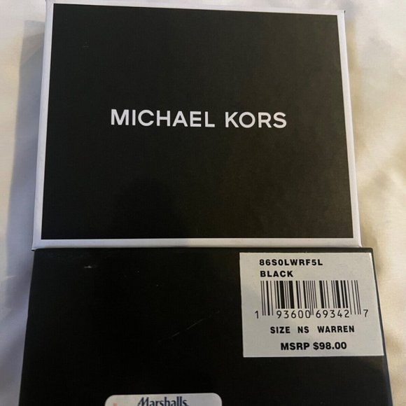 🆕MICHAEL KORS BLACK LEATHER MEN'S WALLET WARREN #86S0LWRF5L NIB $98.00 - Picture 1 of 12